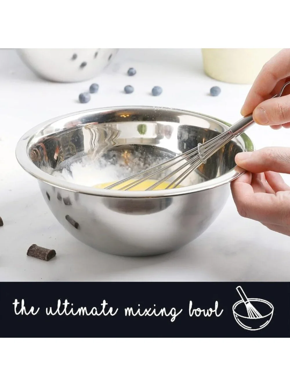 5-Piece Stainless Steel Mixing Bowl Set | Eco-Friendly Kitchen Food Storage